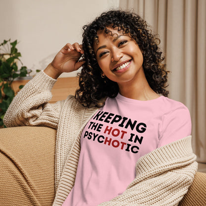Hot Psycho Shirt Dark Humor Bold Text Graphic Tee - Inken Image