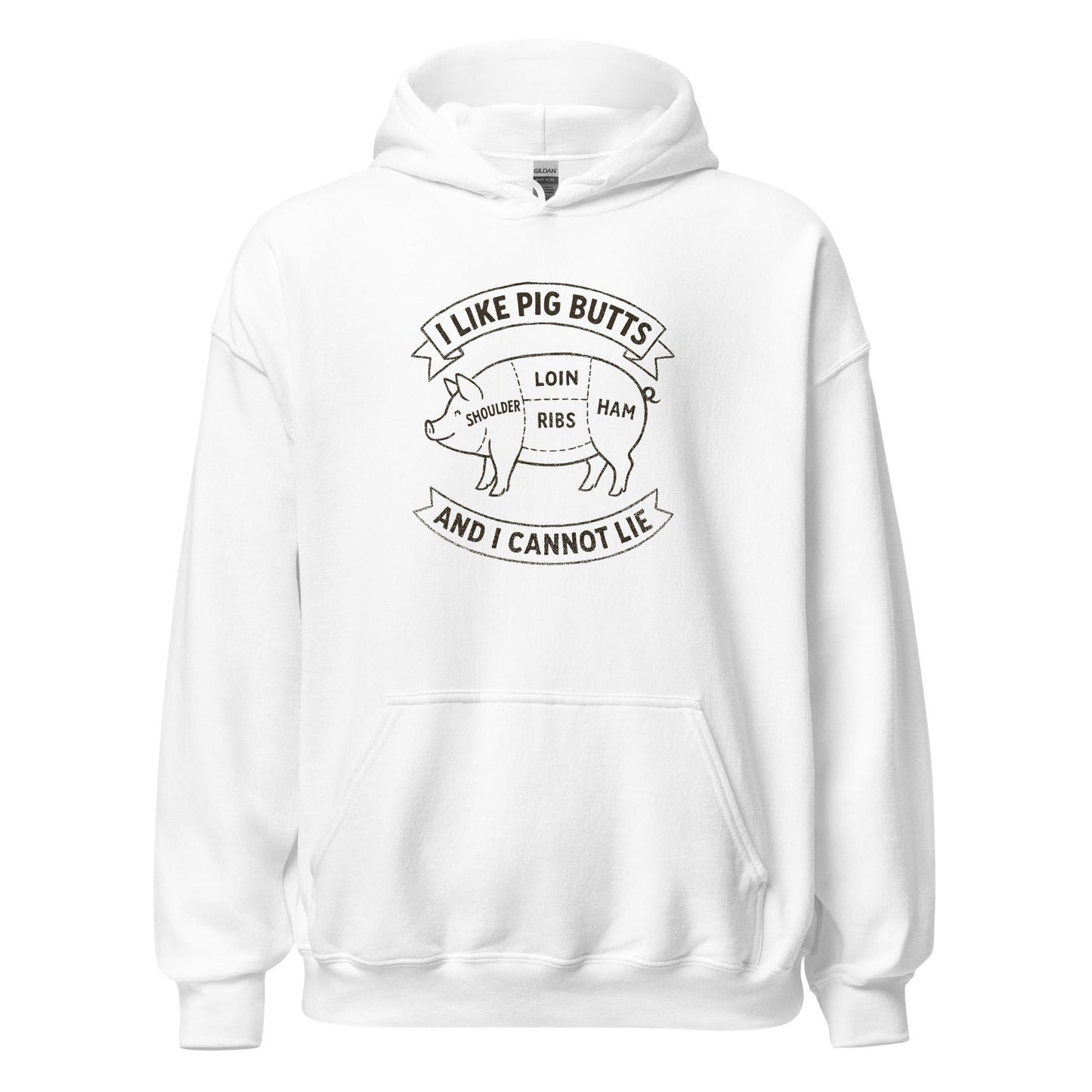 I Like Pig Butts And I Cannot Lie BBQ Butcher's Chart Hoodie - Inken Image