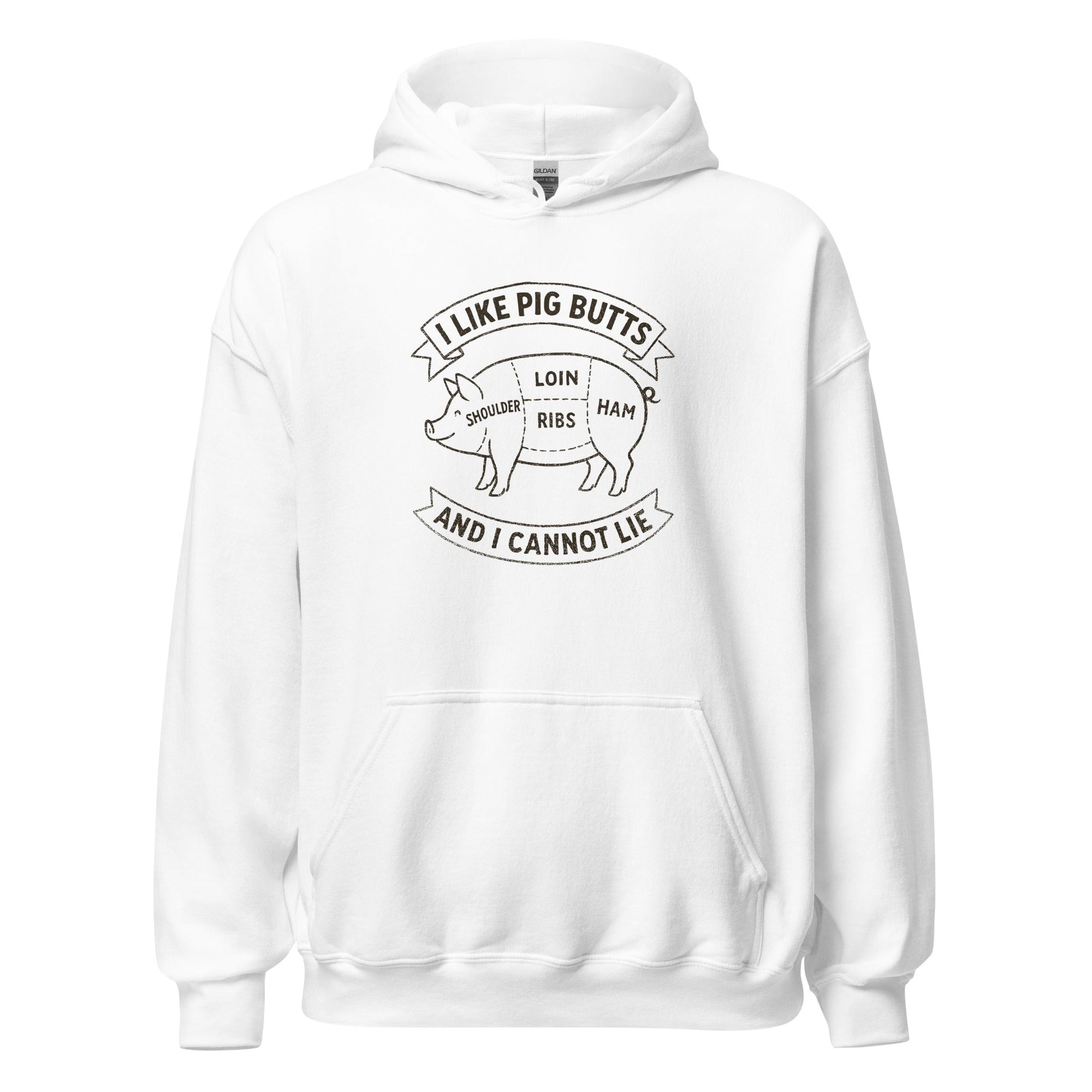 I Like Pig Butts And I Cannot Lie BBQ Butcher's Chart Hoodie - Inken Image