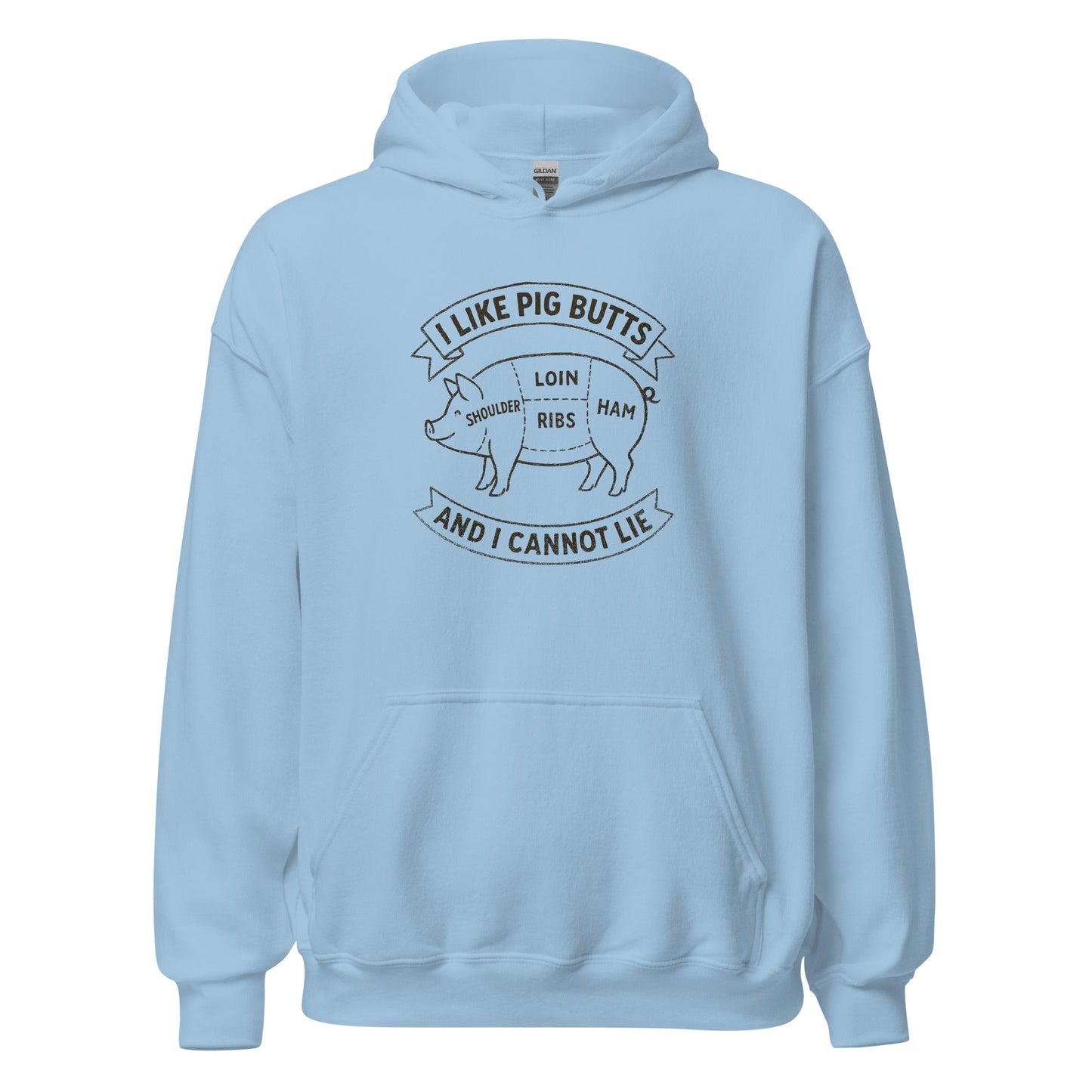 I Like Pig Butts And I Cannot Lie BBQ Butcher's Chart Hoodie - Inken Image