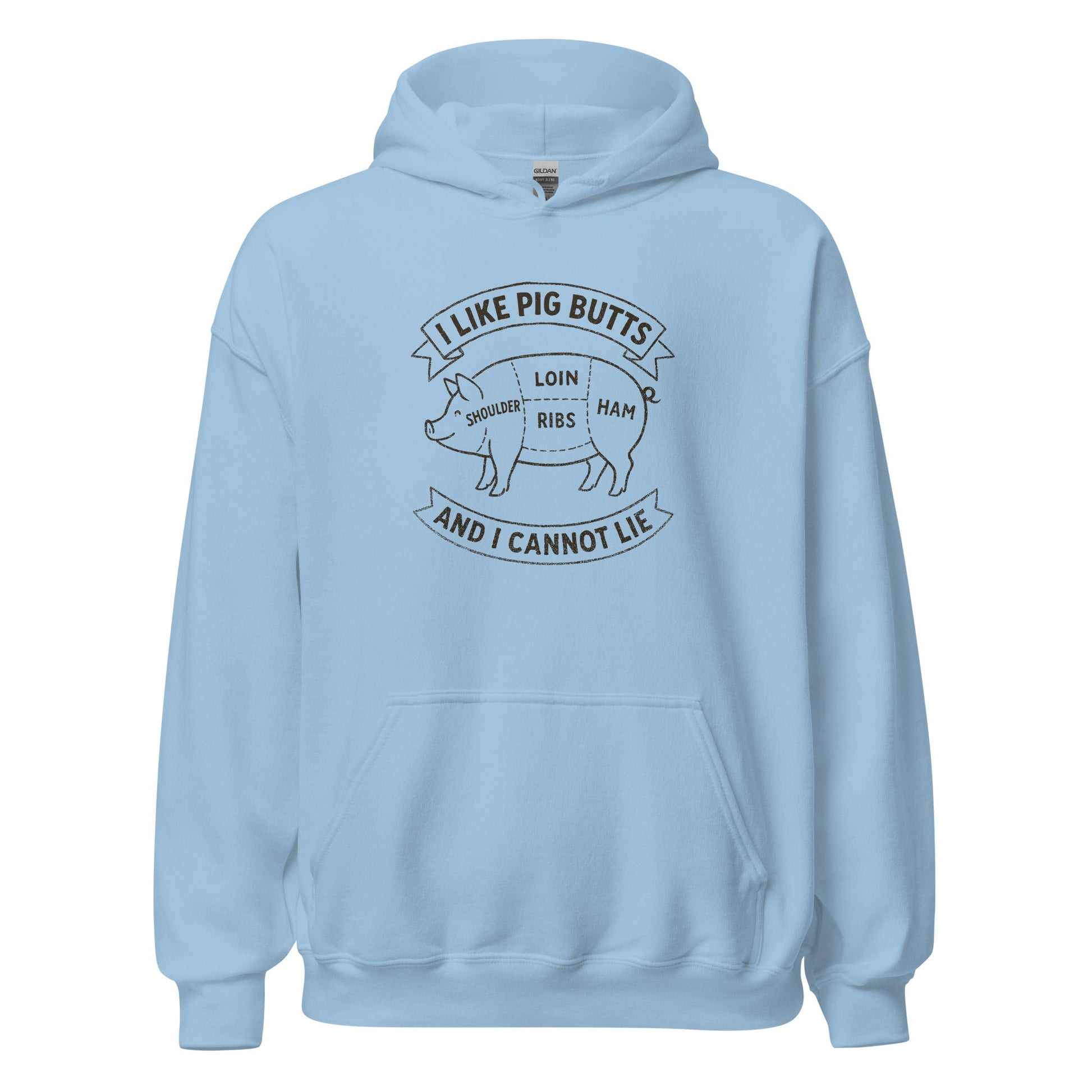 I Like Pig Butts And I Cannot Lie BBQ Butcher's Chart Hoodie - Inken Image