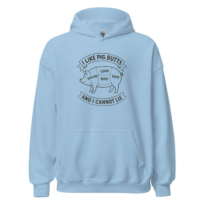 I Like Pig Butts And I Cannot Lie BBQ Butcher's Chart Hoodie - Inken Image