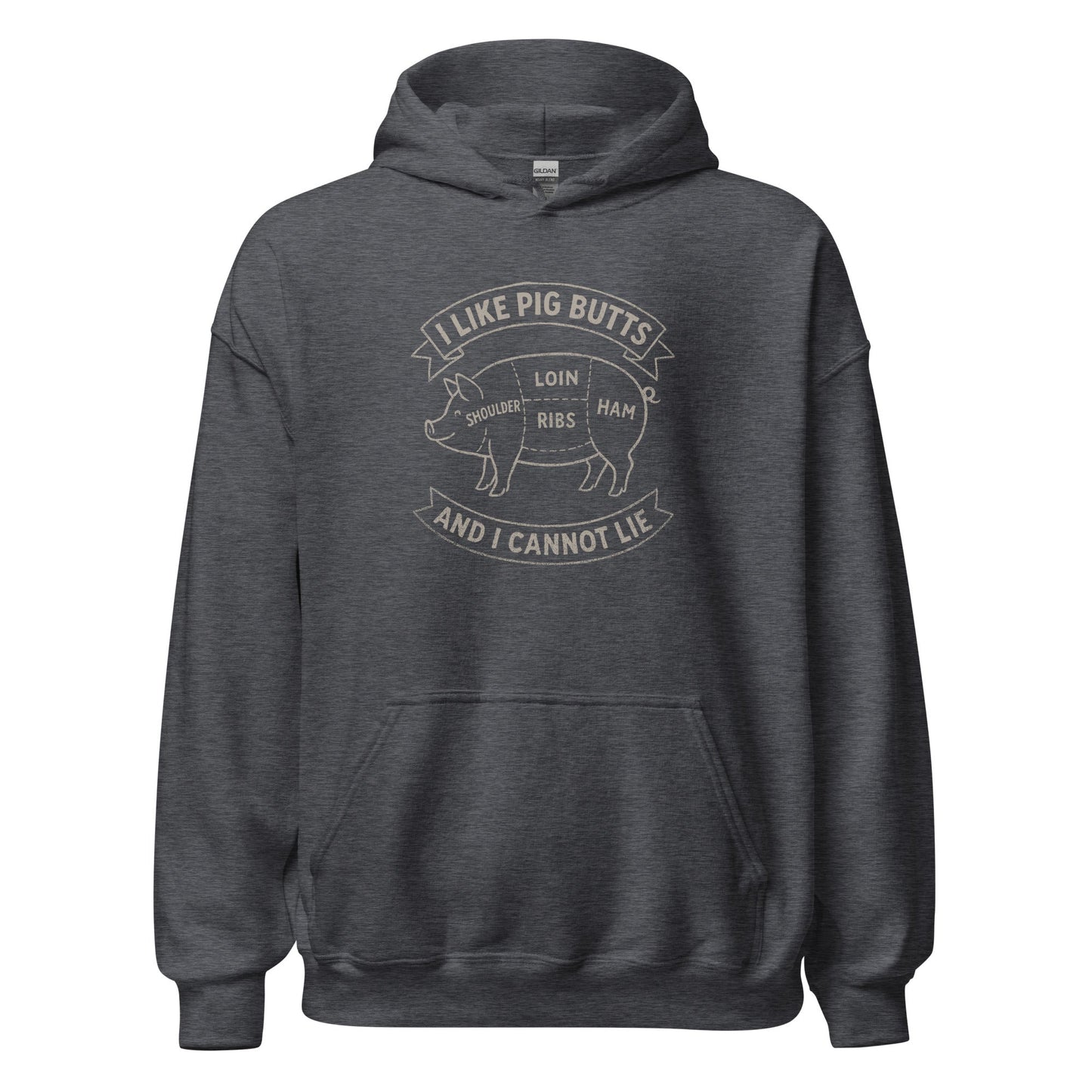 I Like Pig Butts And I Cannot Lie BBQ Butcher's Chart Hoodie - Inken Image