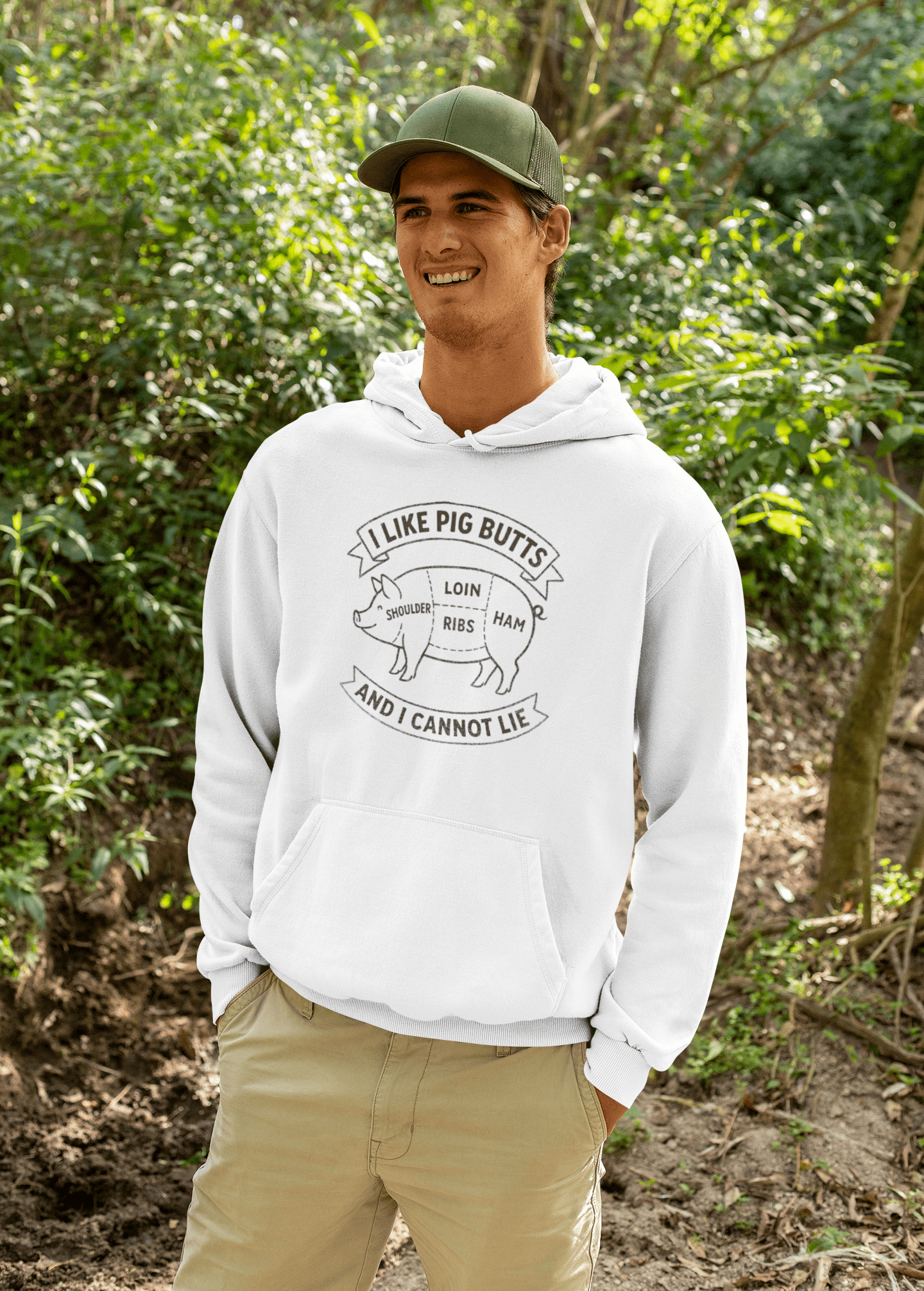 I Like Pig Butts And I Cannot Lie BBQ Butcher's Chart Hoodie - Inken Image