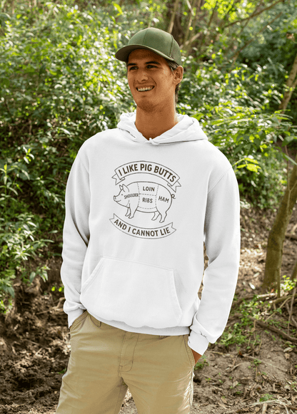 I Like Pig Butts And I Cannot Lie BBQ Butcher's Chart Hoodie - Inken Image