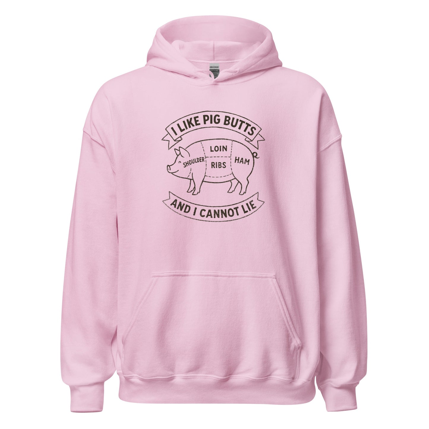 I Like Pig Butts And I Cannot Lie BBQ Butcher's Chart Hoodie - Inken Image