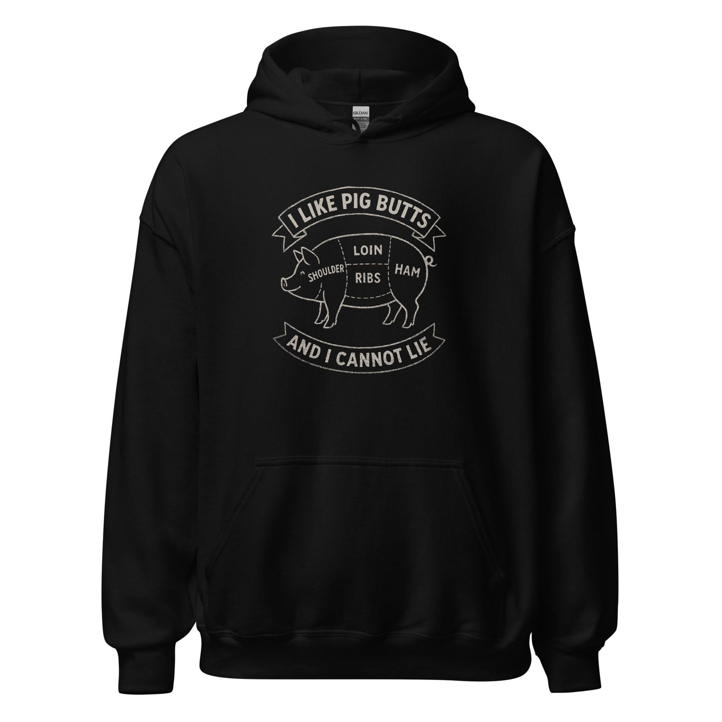 I Like Pig Butts And I Cannot Lie BBQ Butcher's Chart Hoodie - Inken Image