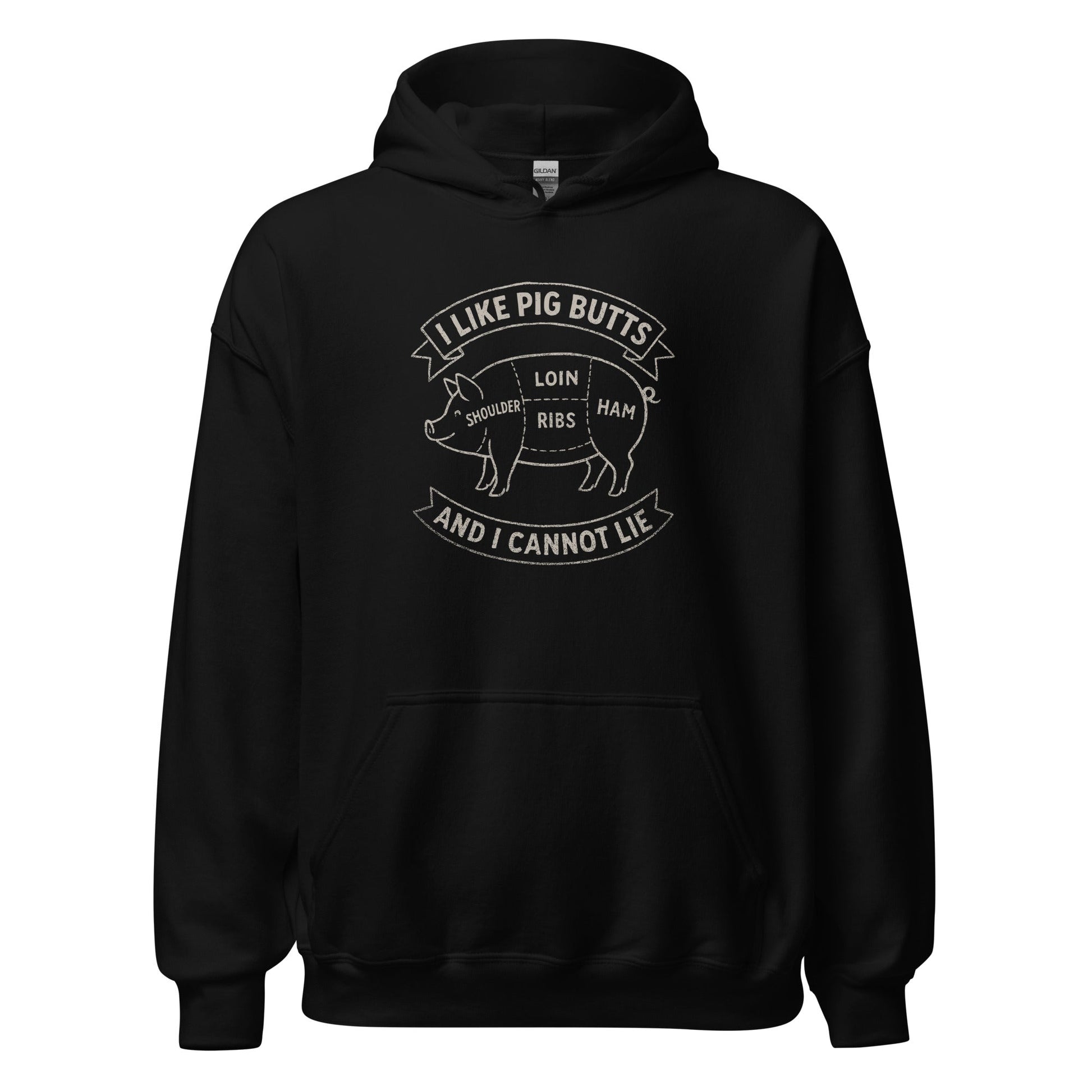 I Like Pig Butts And I Cannot Lie BBQ Butcher's Chart Hoodie - Inken Image