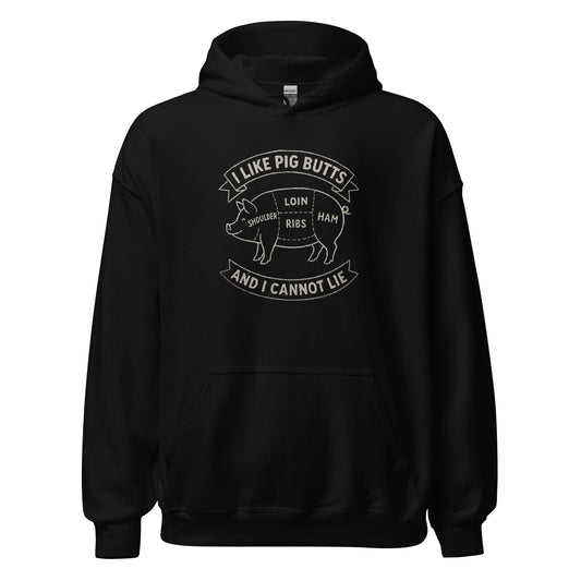 I Like Pig Butts And I Cannot Lie BBQ Butcher's Chart Hoodie - Inken Image