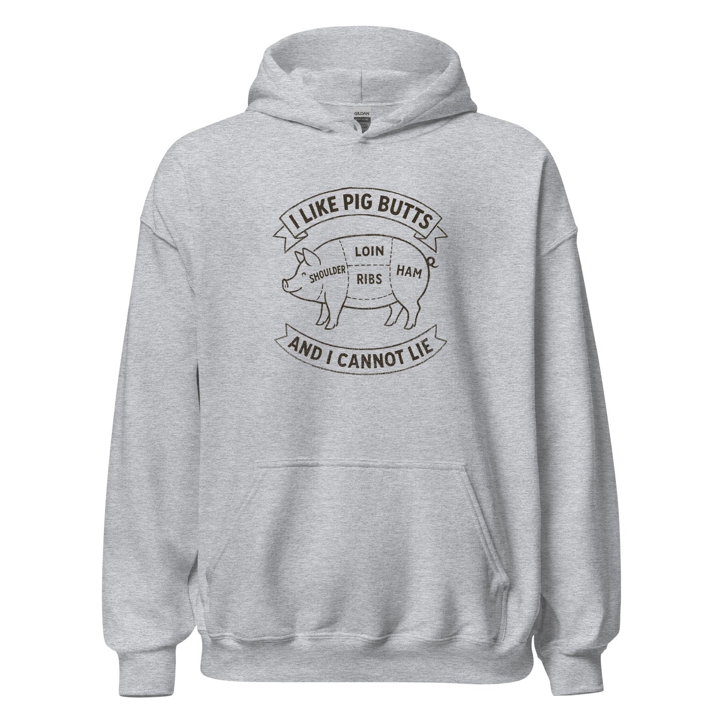 I Like Pig Butts And I Cannot Lie BBQ Butcher's Chart Hoodie - Inken Image