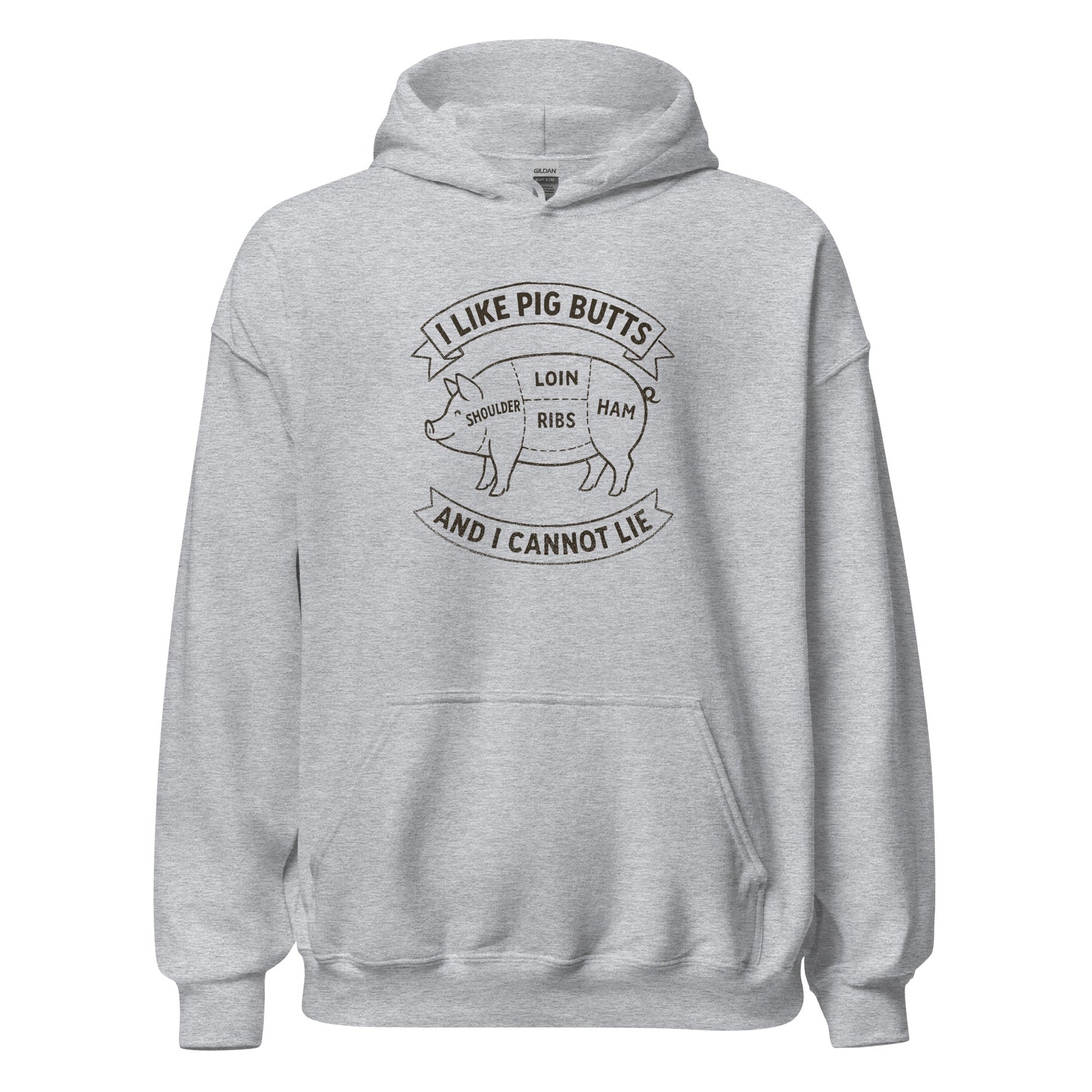 I Like Pig Butts And I Cannot Lie BBQ Butcher's Chart Hoodie - Inken Image