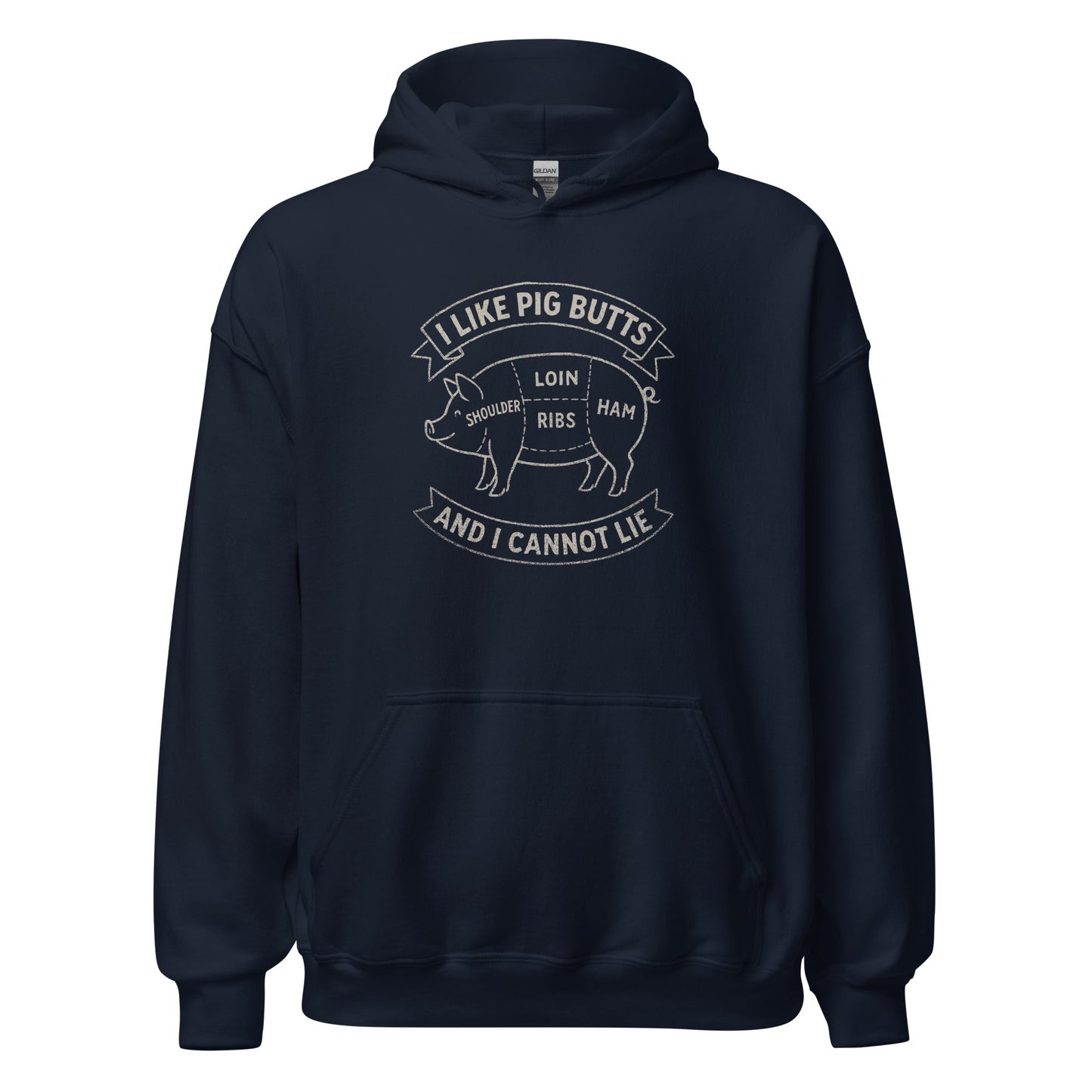 I Like Pig Butts And I Cannot Lie BBQ Butcher's Chart Hoodie - Inken Image