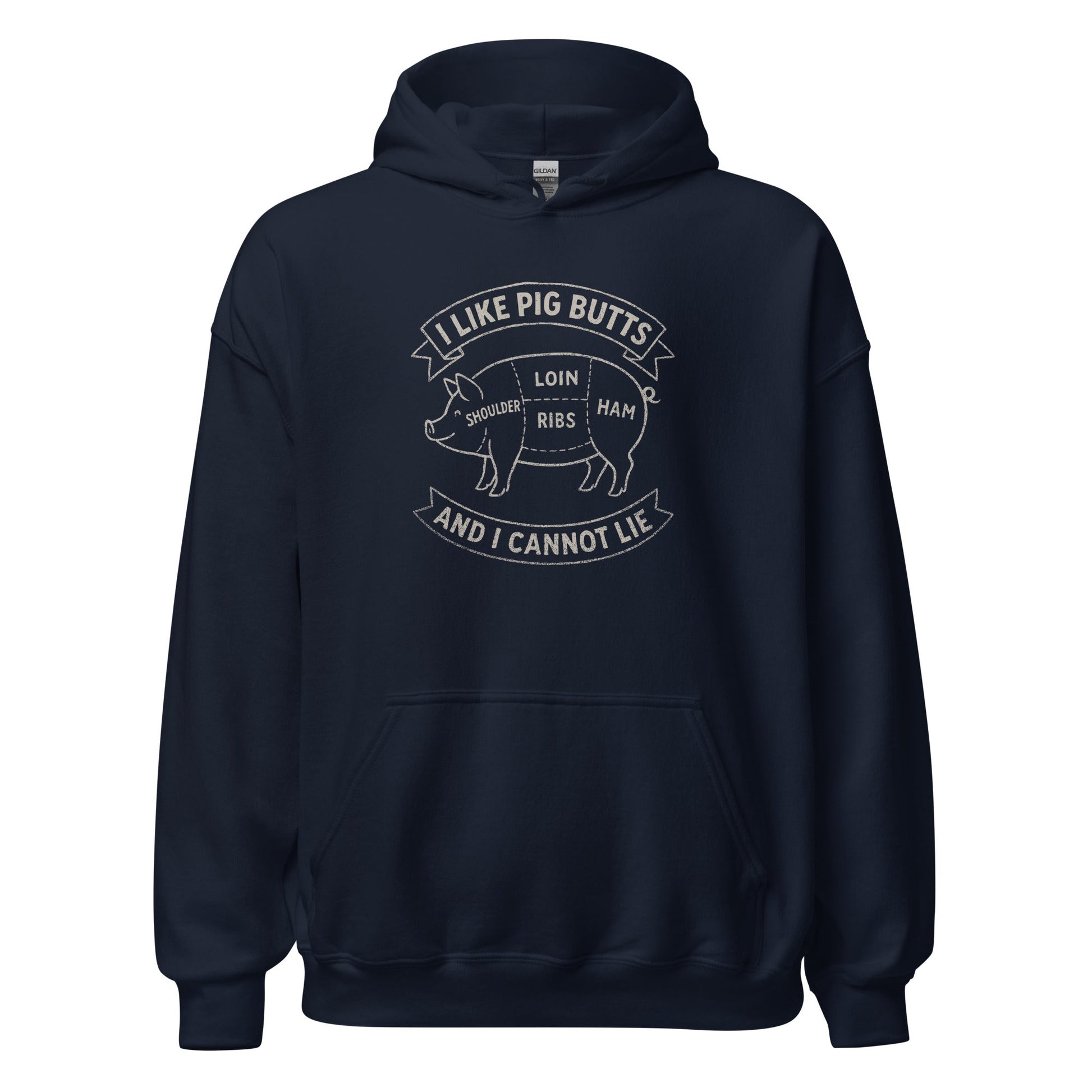 I Like Pig Butts And I Cannot Lie BBQ Butcher's Chart Hoodie - Inken Image