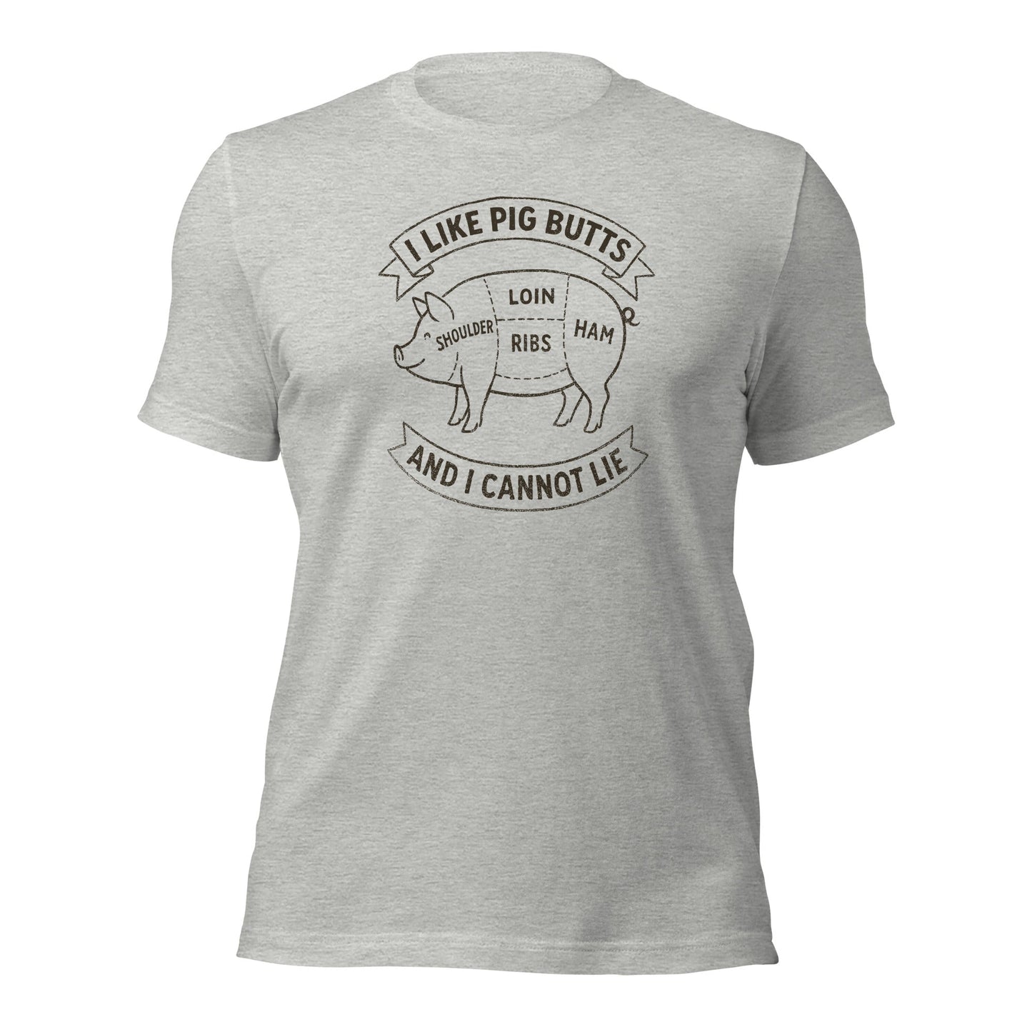 I Like Pig Butts And I Cannot Lie BBQ Butcher's Chart T-Shirt - Inken Image