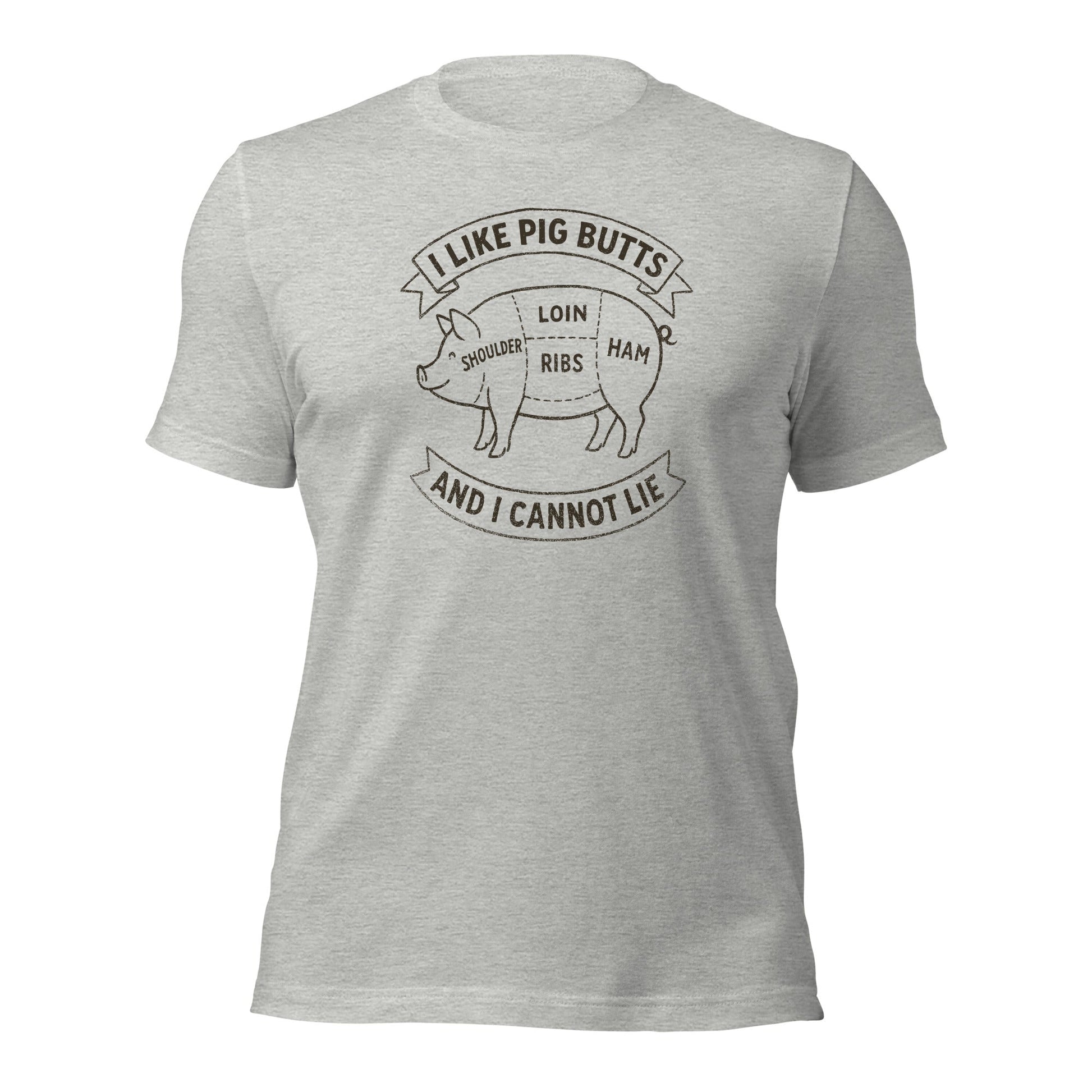 I Like Pig Butts And I Cannot Lie BBQ Butcher's Chart T-Shirt - Inken Image