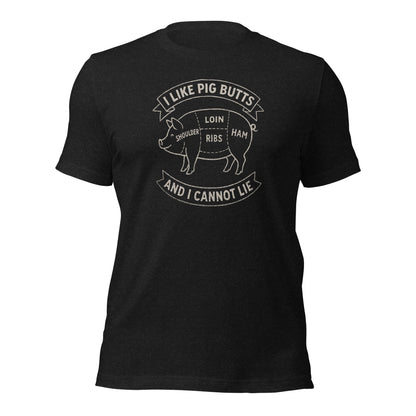 I Like Pig Butts And I Cannot Lie BBQ Butcher's Chart T-Shirt - Inken Image