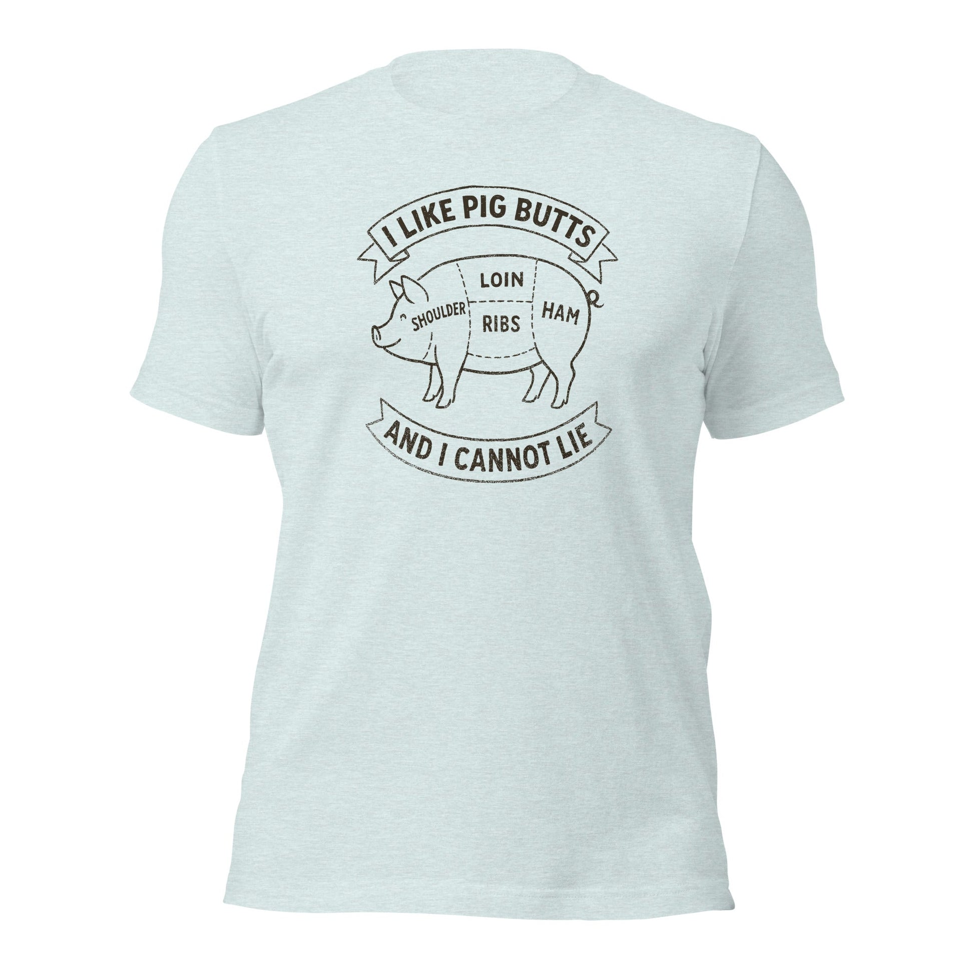 I Like Pig Butts And I Cannot Lie BBQ Butcher's Chart T-Shirt - Inken Image