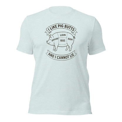 I Like Pig Butts And I Cannot Lie BBQ Butcher's Chart T-Shirt - Inken Image