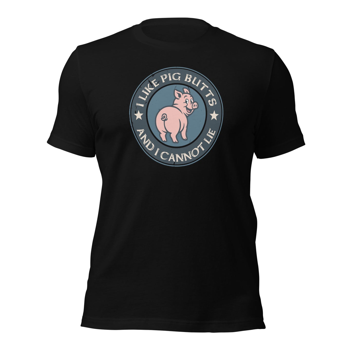 I Like Pig Butts And I Cannot Lie BBQ Emblem T-Shirt - Inken Image