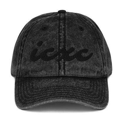 IC XC Cursive Christian Hat 3D Puff Embroidery Vintage Cotton Twill Cap - Inken Image