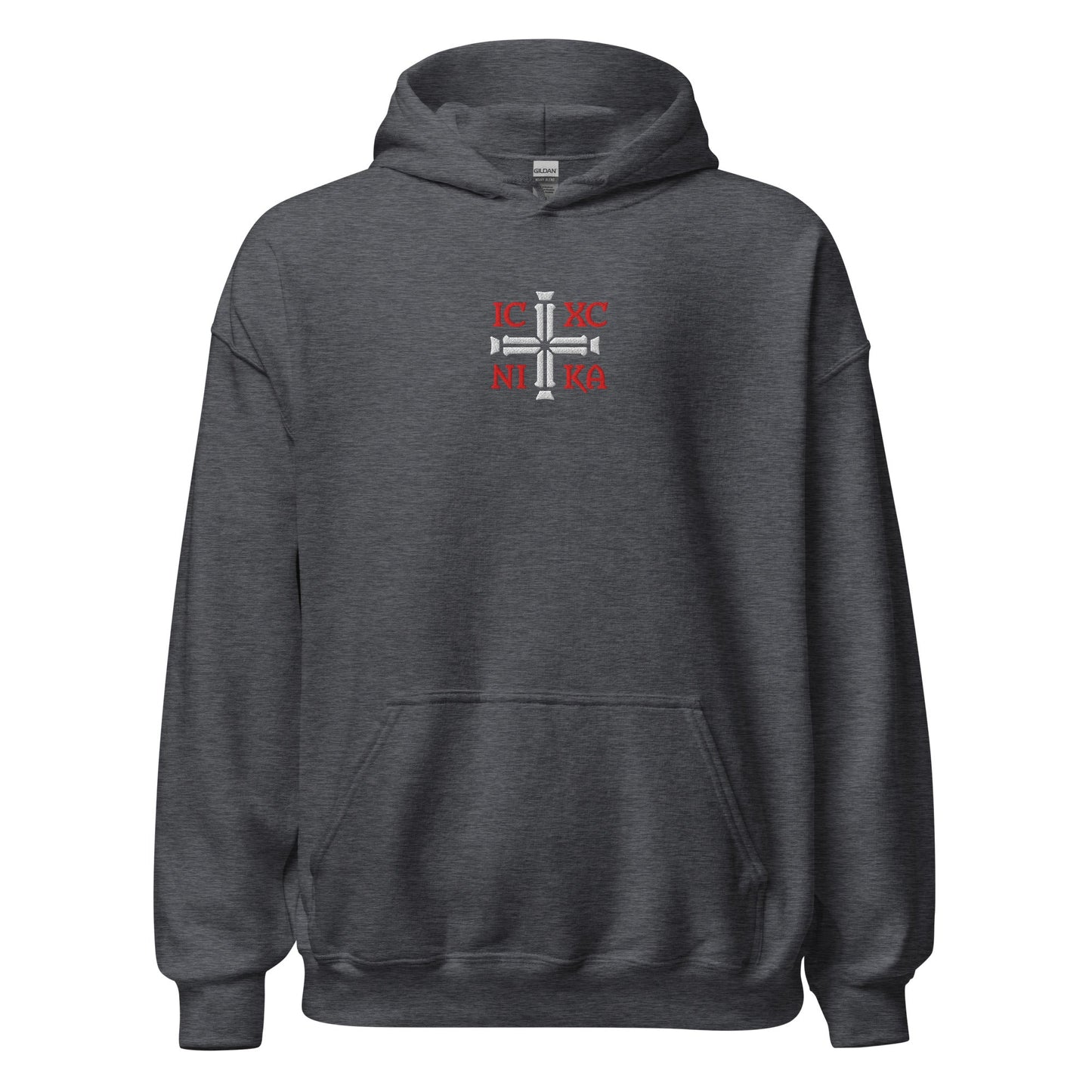 IC XC NIKA Jesus Christ Conquers Cross Emblem Embroidered Hoodie - Inken Image