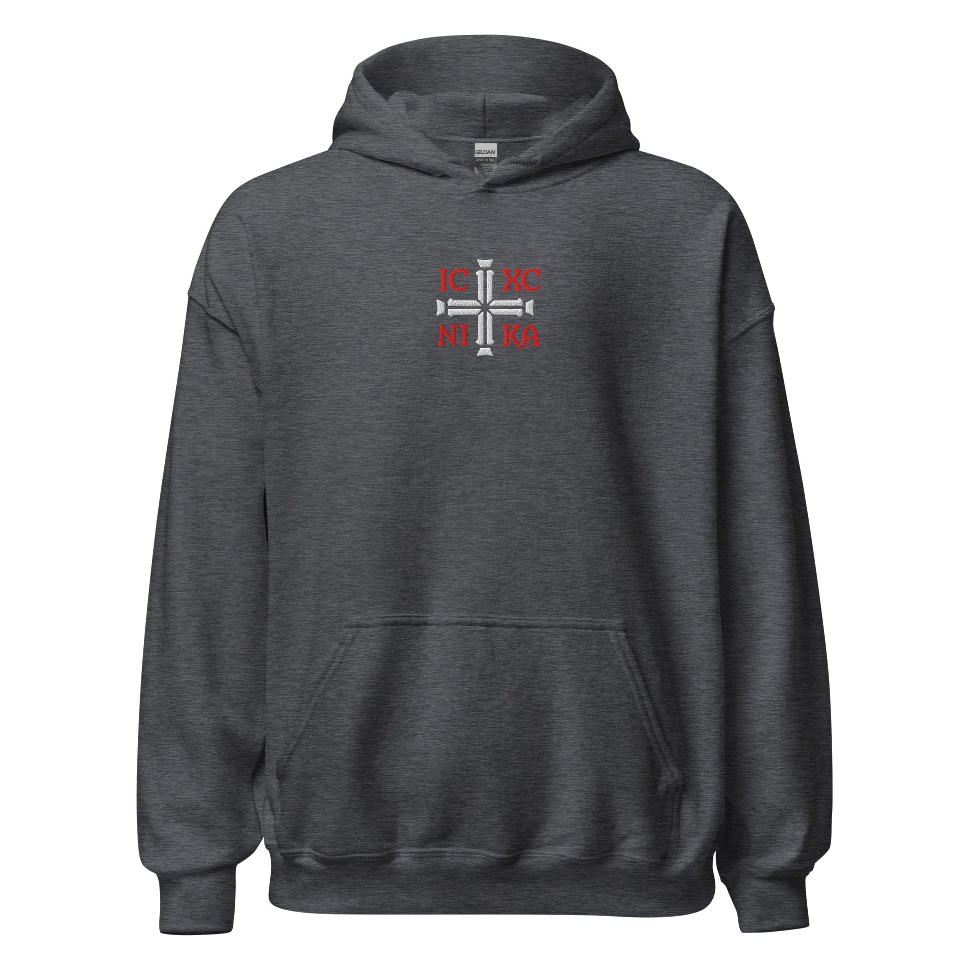 IC XC NIKA Jesus Christ Conquers Cross Emblem Embroidered Hoodie - Inken Image