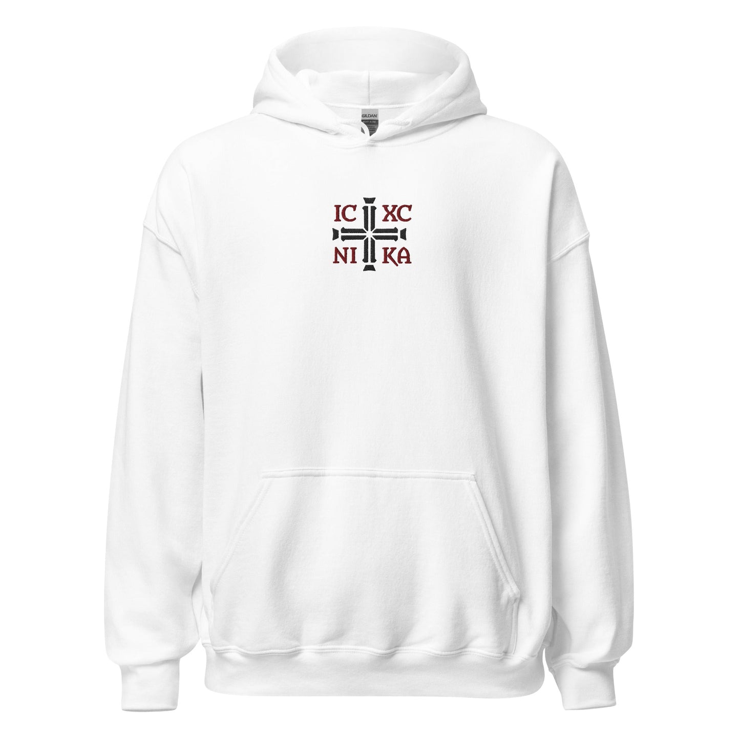 IC XC NIKA Jesus Christ Conquers Cross Emblem Embroidered Hoodie - Inken Image