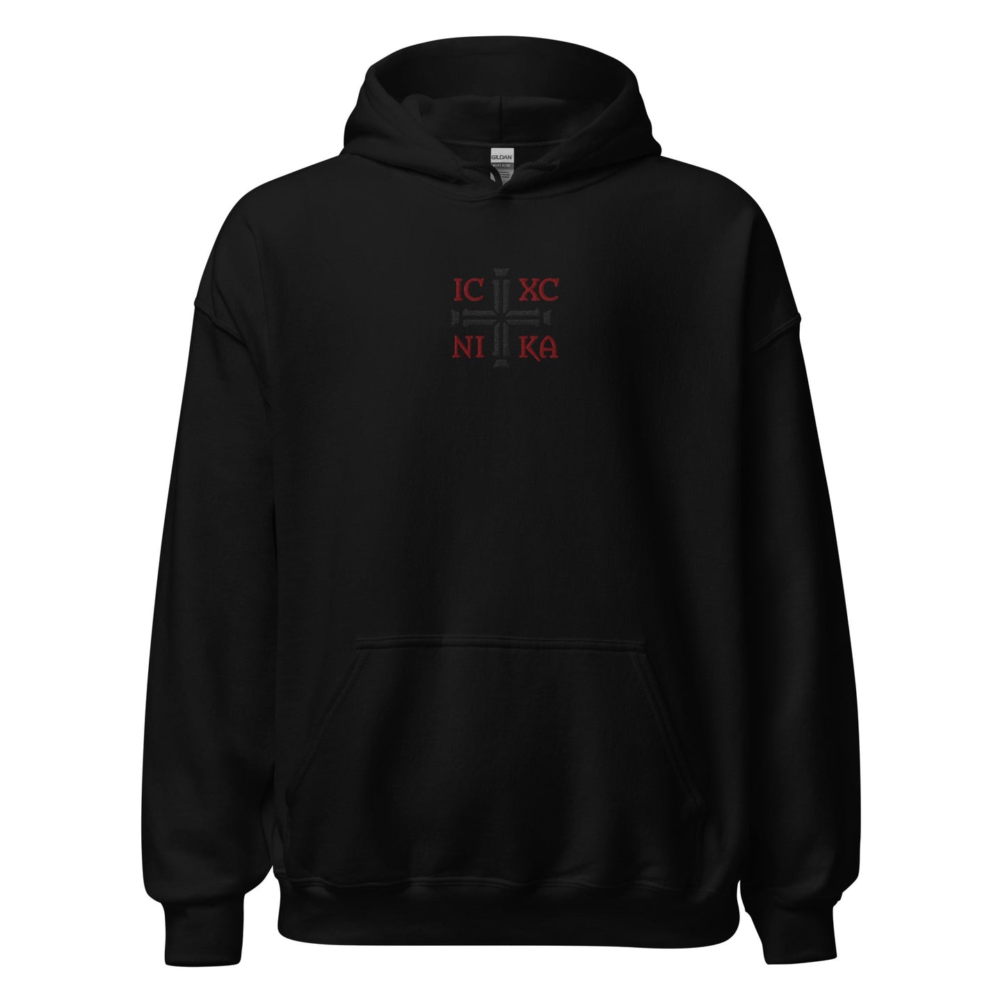 IC XC NIKA Jesus Christ Conquers Cross Emblem Embroidered Hoodie - Inken Image