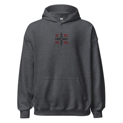 IC XC NIKA Jesus Christ Conquers Cross Emblem Embroidered Hoodie - Inken Image