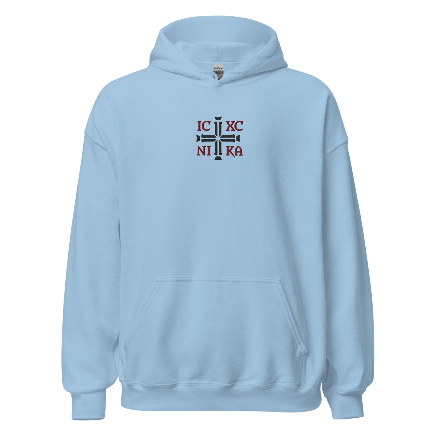 IC XC NIKA Jesus Christ Conquers Cross Emblem Embroidered Hoodie - Inken Image