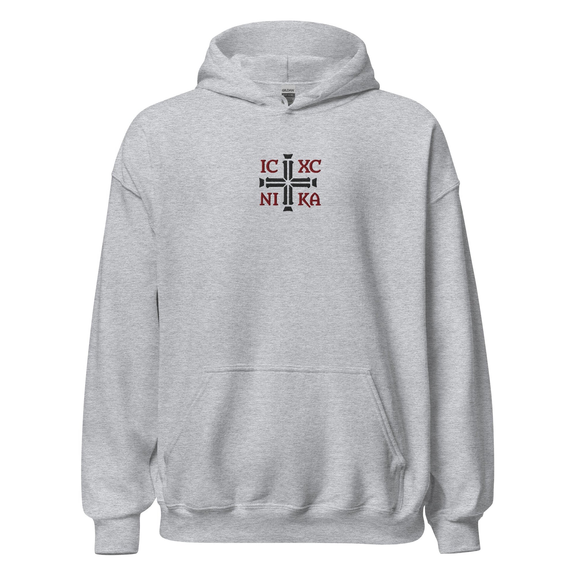 IC XC NIKA Jesus Christ Conquers Cross Emblem Embroidered Hoodie - Inken Image