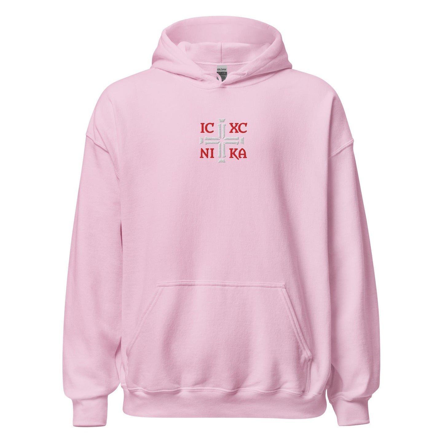 IC XC NIKA Jesus Christ Conquers Cross Emblem Embroidered Hoodie - Inken Image