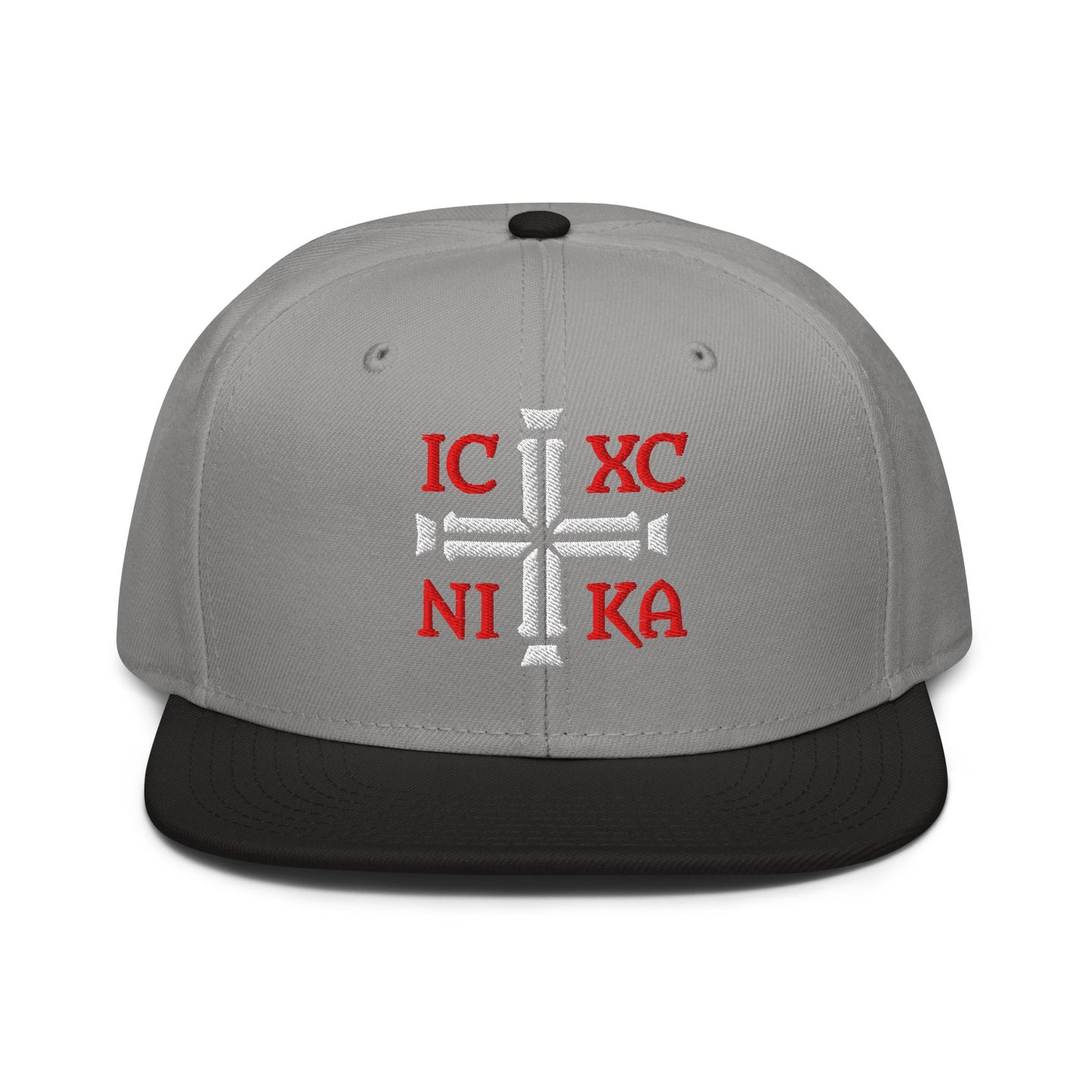 IC XC NIKA Jesus Christ Conquers Cross Emblem Embroidered Snapback - Inken Image