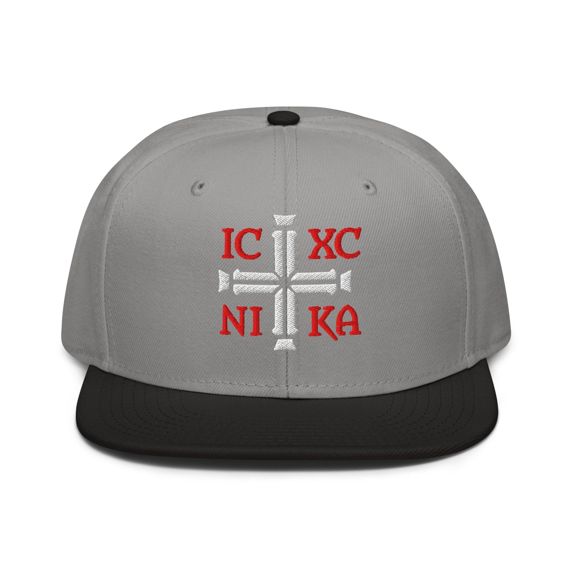 IC XC NIKA Jesus Christ Conquers Cross Emblem Embroidered Snapback - Inken Image