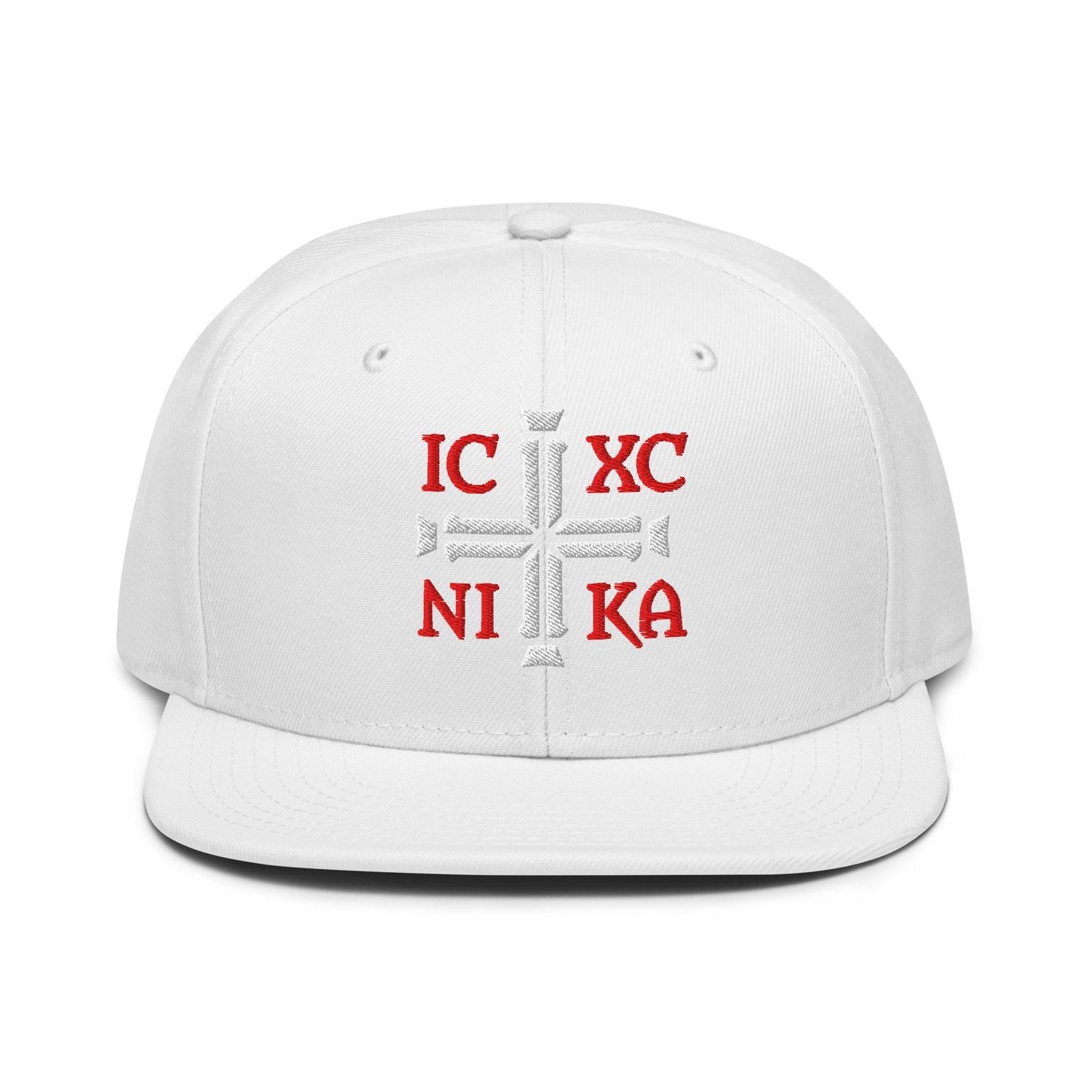 IC XC NIKA Jesus Christ Conquers Cross Emblem Embroidered Snapback - Inken Image