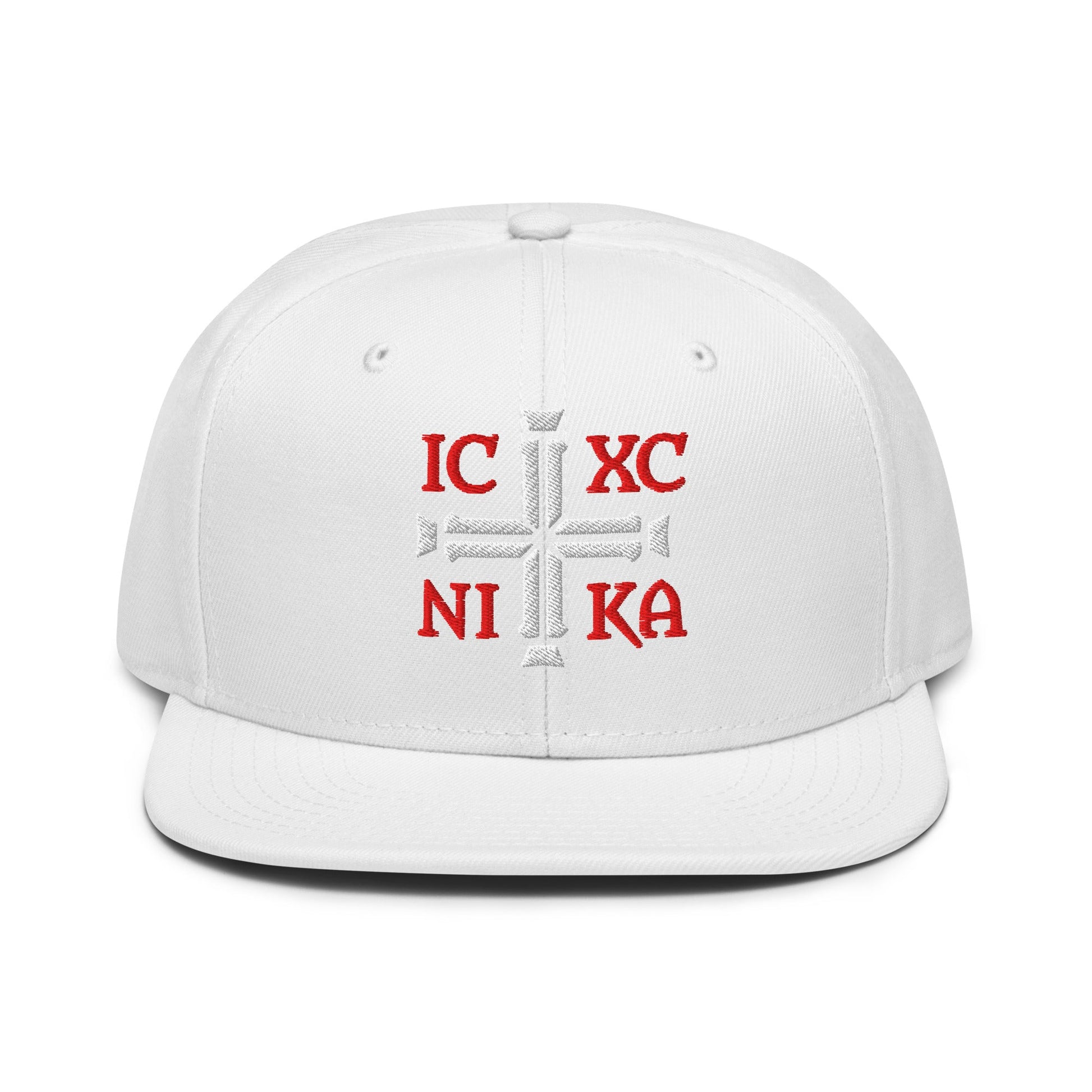 IC XC NIKA Jesus Christ Conquers Cross Emblem Embroidered Snapback - Inken Image