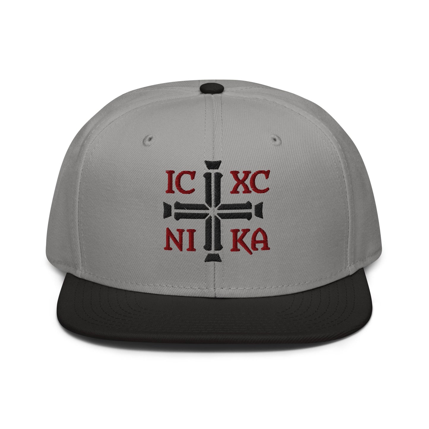 IC XC NIKA Jesus Christ Conquers Cross Emblem Embroidered Snapback - Inken Image
