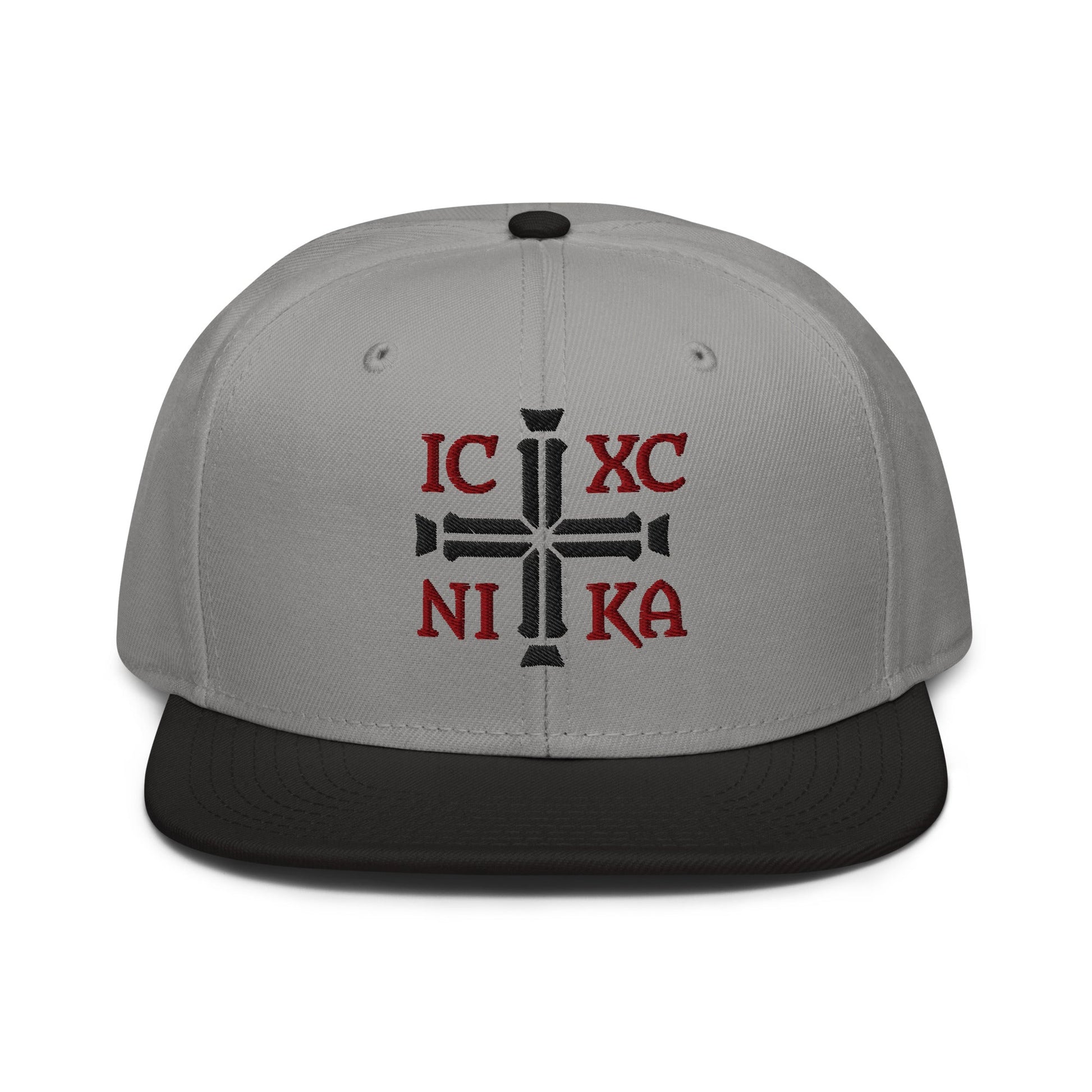 IC XC NIKA Jesus Christ Conquers Cross Emblem Embroidered Snapback - Inken Image