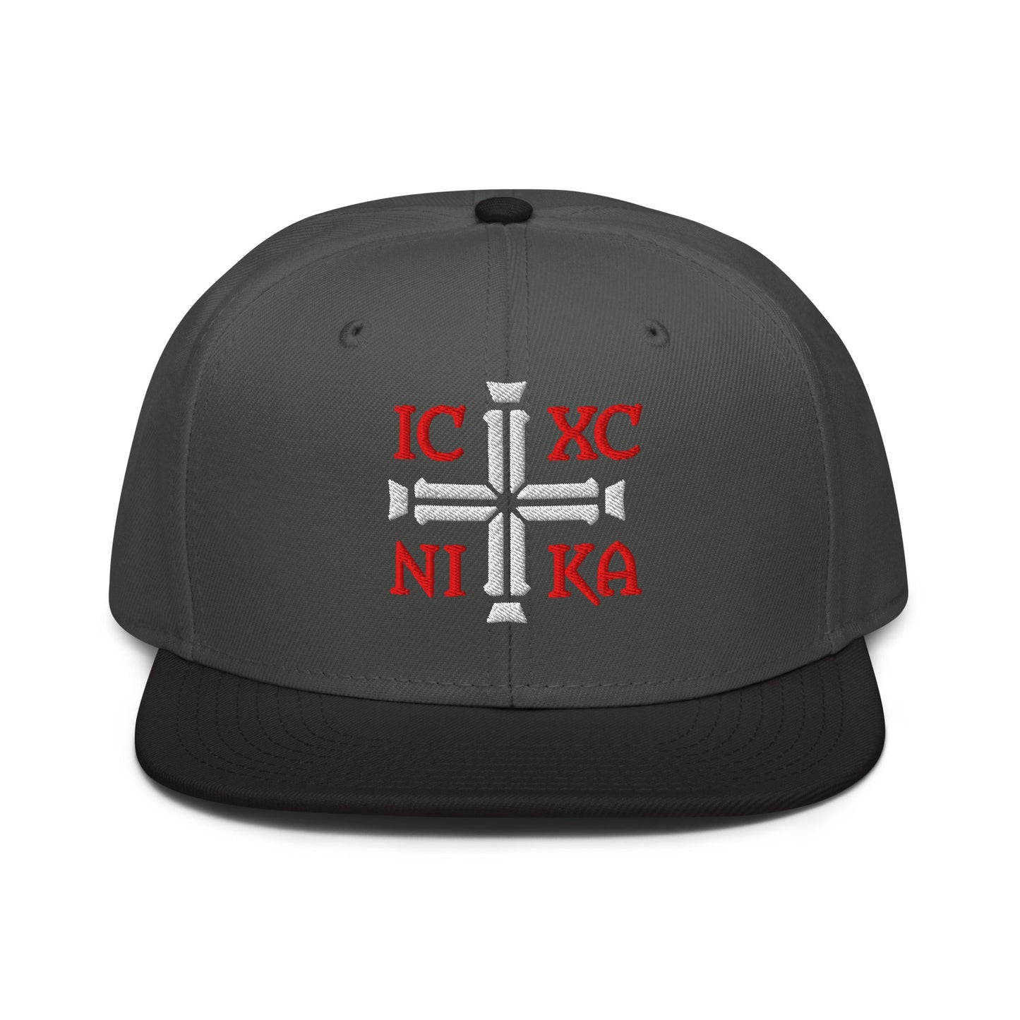 IC XC NIKA Jesus Christ Conquers Cross Emblem Embroidered Snapback - Inken Image