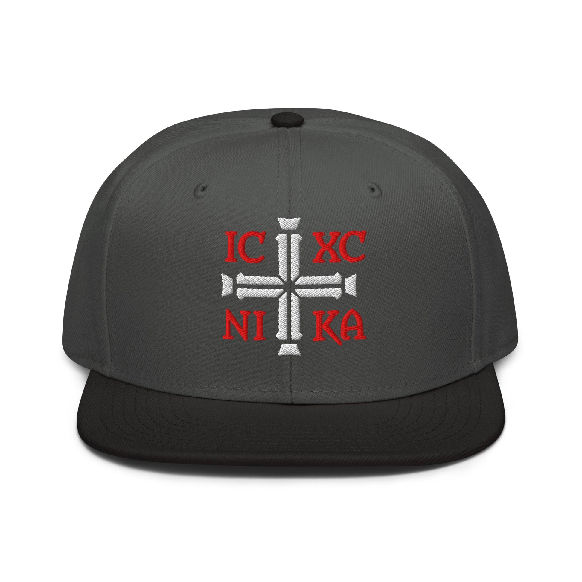 IC XC NIKA Jesus Christ Conquers Cross Emblem Embroidered Snapback - Inken Image