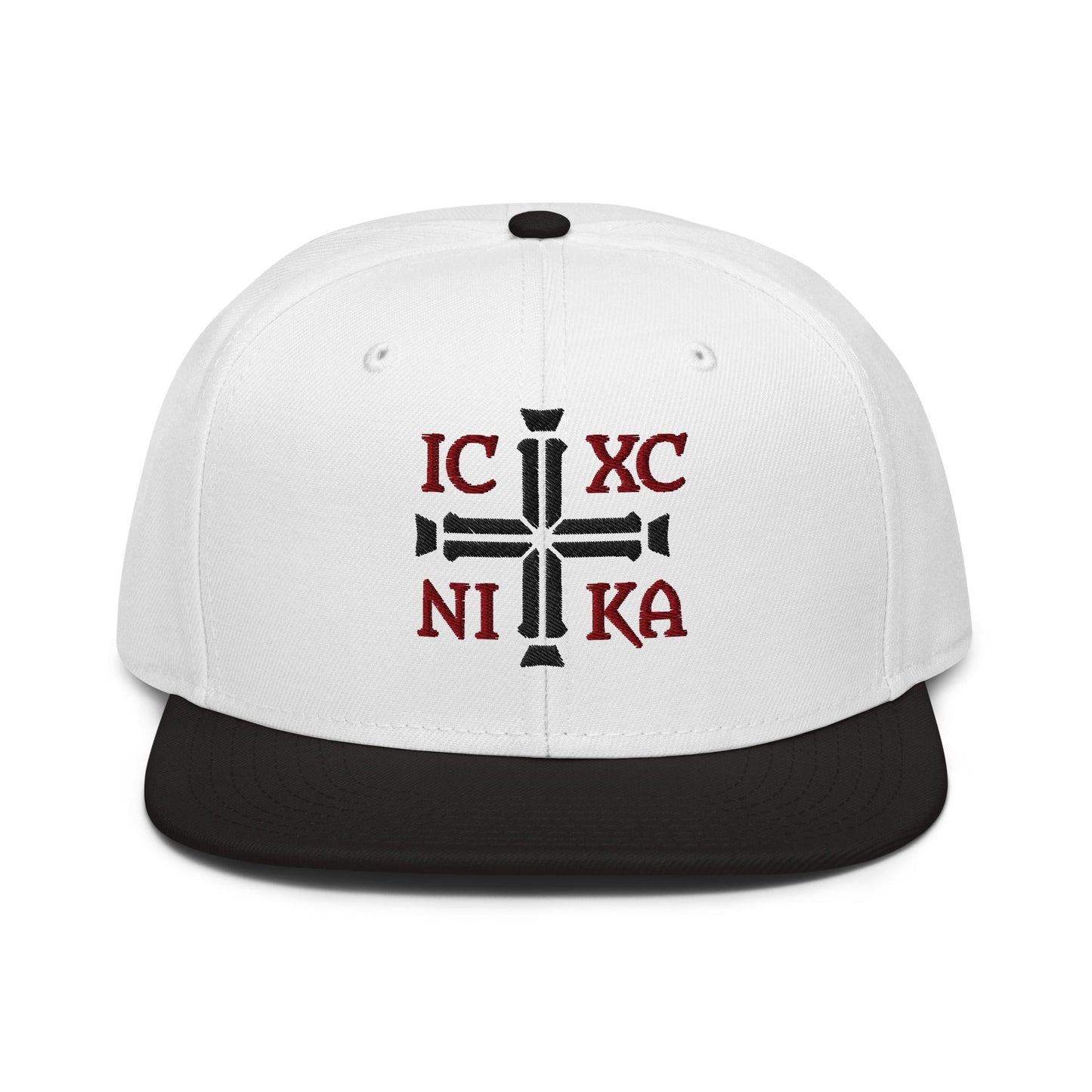 IC XC NIKA Jesus Christ Conquers Cross Emblem Embroidered Snapback - Inken Image