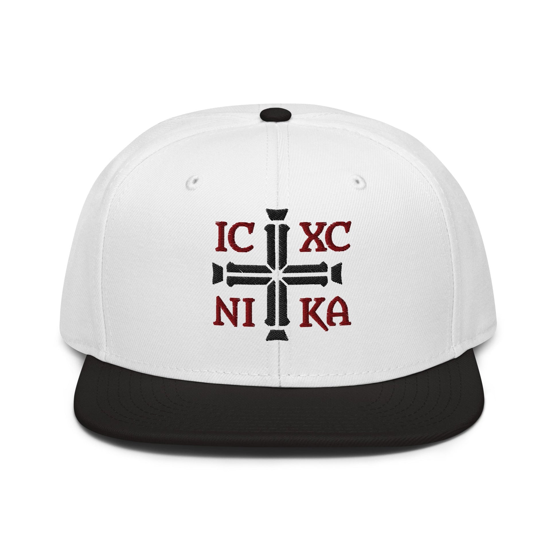 IC XC NIKA Jesus Christ Conquers Cross Emblem Embroidered Snapback - Inken Image