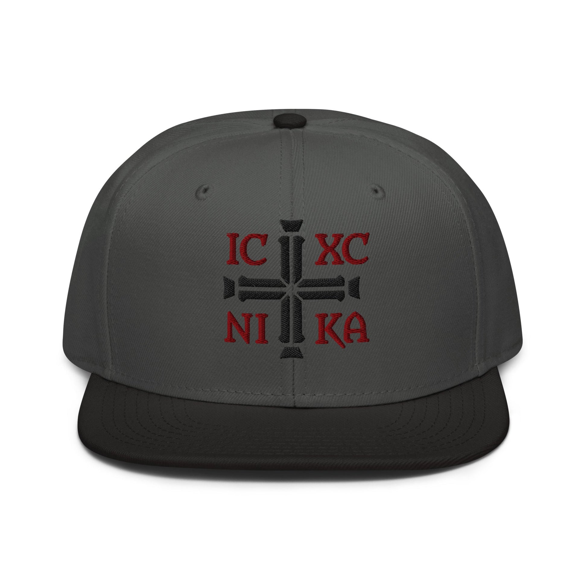 IC XC NIKA Jesus Christ Conquers Cross Emblem Embroidered Snapback - Inken Image