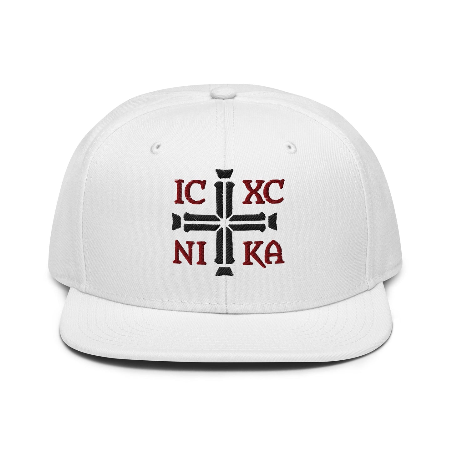 IC XC NIKA Jesus Christ Conquers Cross Emblem Embroidered Snapback - Inken Image