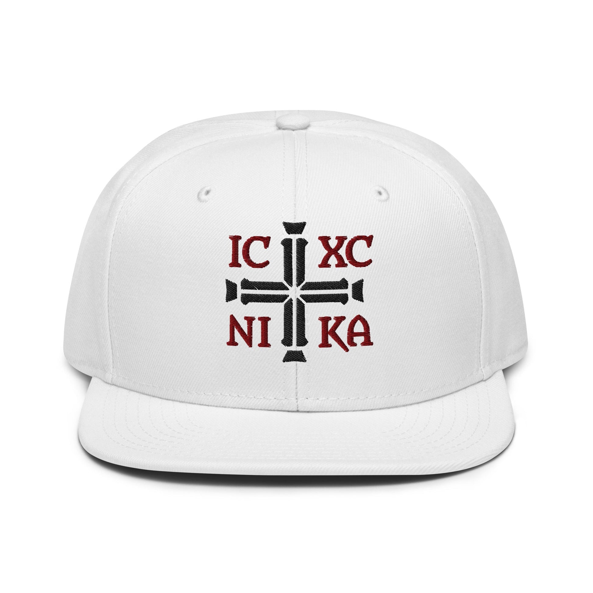 IC XC NIKA Jesus Christ Conquers Cross Emblem Embroidered Snapback - Inken Image