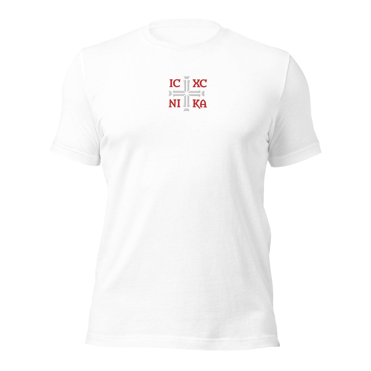 IC XC NIKA Jesus Christ Conquers Cross Emblem Embroidered T-Shirt - Inken Image