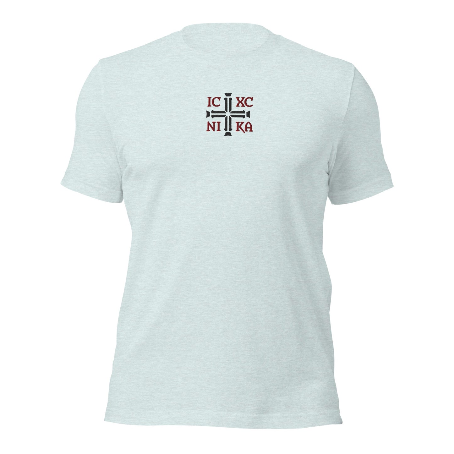 IC XC NIKA Jesus Christ Conquers Cross Emblem Embroidered T-Shirt - Inken Image