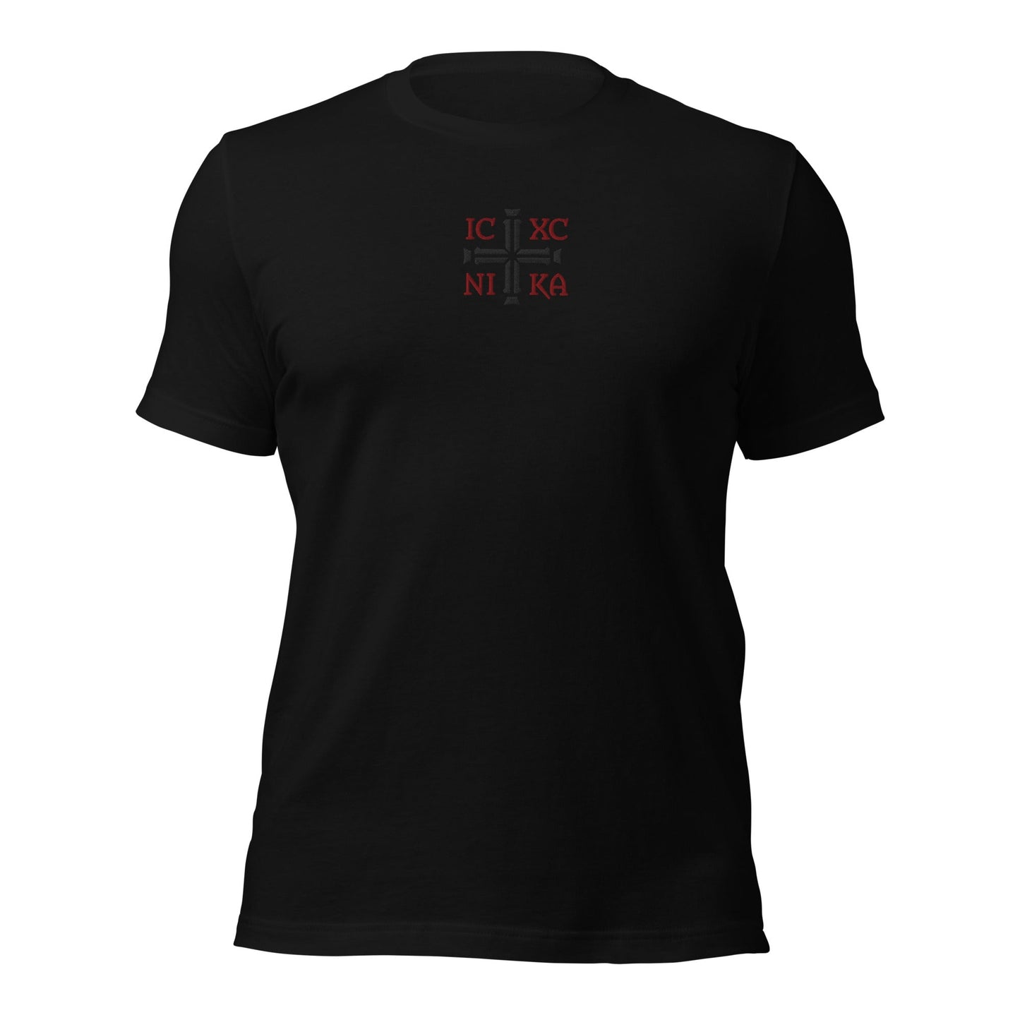 IC XC NIKA Jesus Christ Conquers Cross Emblem Embroidered T-Shirt - Inken Image