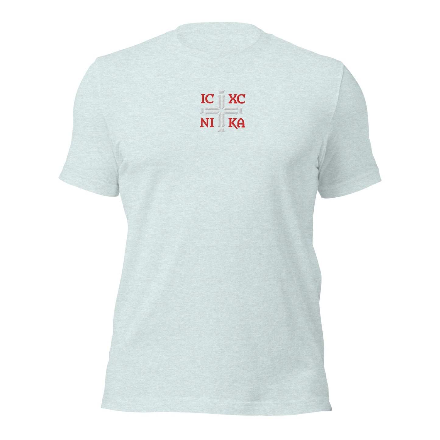 IC XC NIKA Jesus Christ Conquers Cross Emblem Embroidered T-Shirt - Inken Image