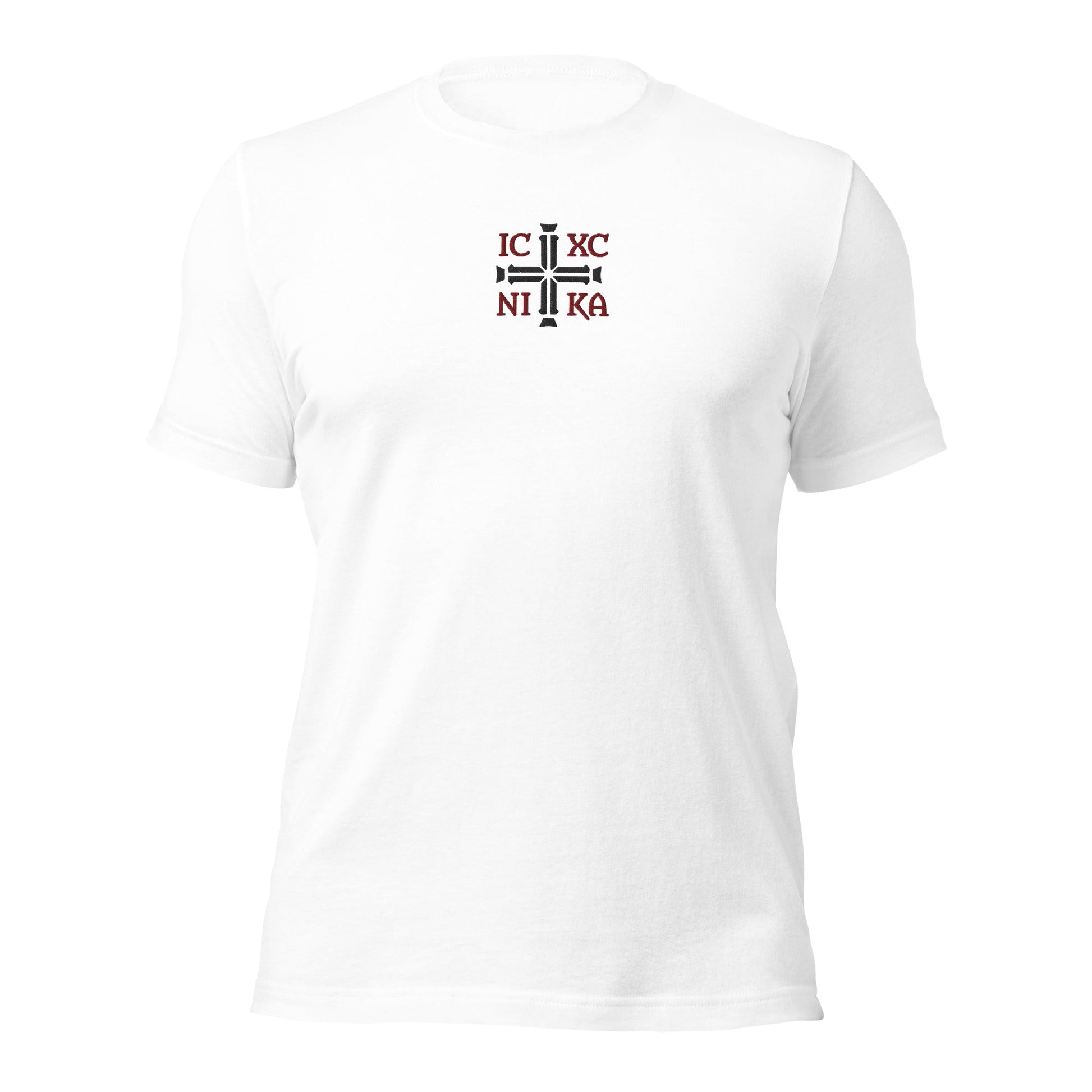 IC XC NIKA Jesus Christ Conquers Cross Emblem Embroidered T-Shirt - Inken Image